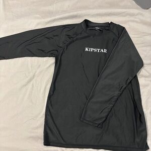 Kipstar Men Black Long Sleeve Swimming Top Size 5XL 82%Nylon-18%Spandex